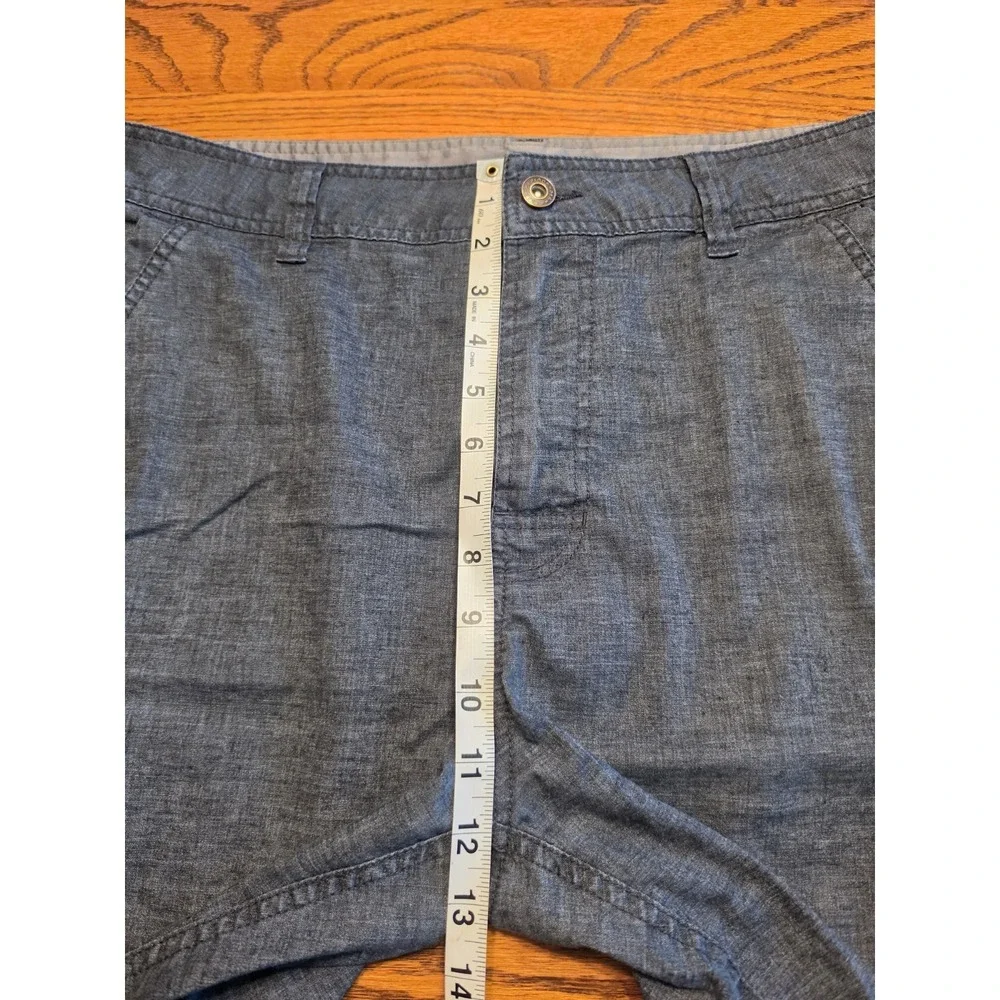 Prana Furrow Shorts Mens SZ 34 Blue Gray Casual Walking Hiking Cargo Outdoor 8